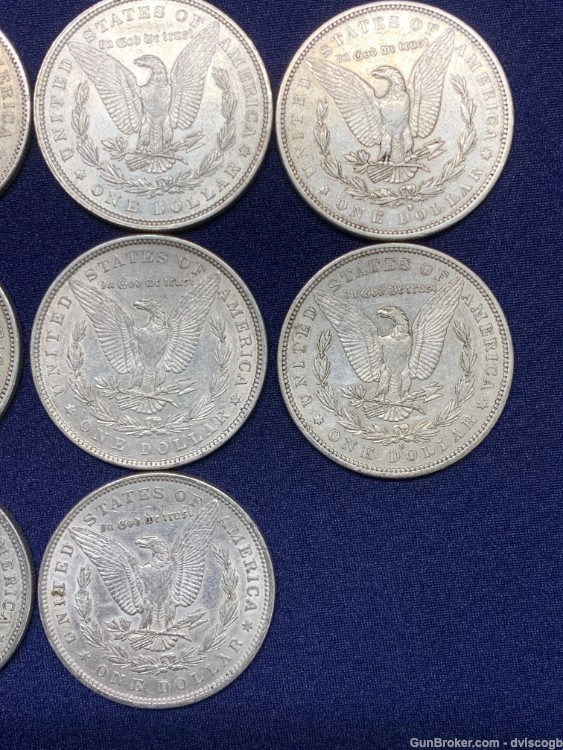 Morgan Silver Dollar Random year AU - 10 coins -img-5