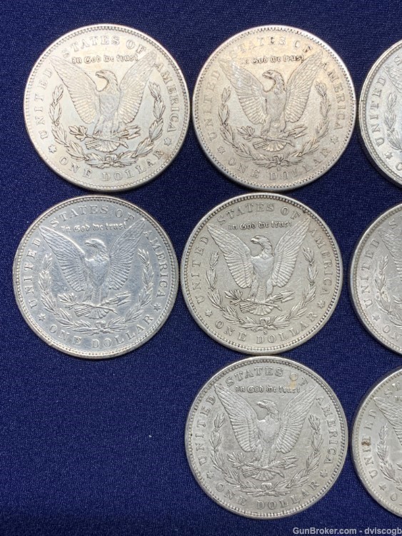 Morgan Silver Dollar Random year AU - 10 coins -img-4