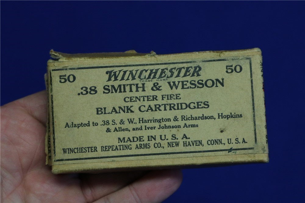 Vintage Winchester .38 Smith factory blanks 48 rounds in original box-img-0