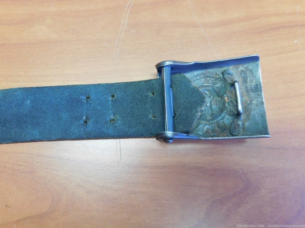 German WWII Wehrmacht Belt Buckle w/Leather Belt (3)-img-2