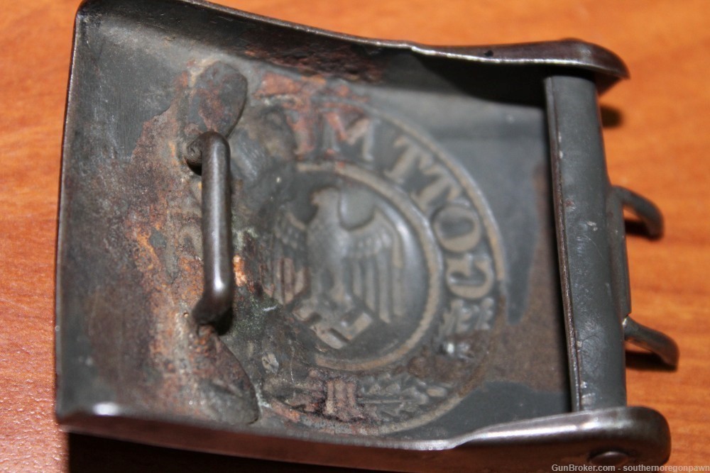 German WWII Wehrmacht Belt Buckle w/Leather Belt (3)-img-13
