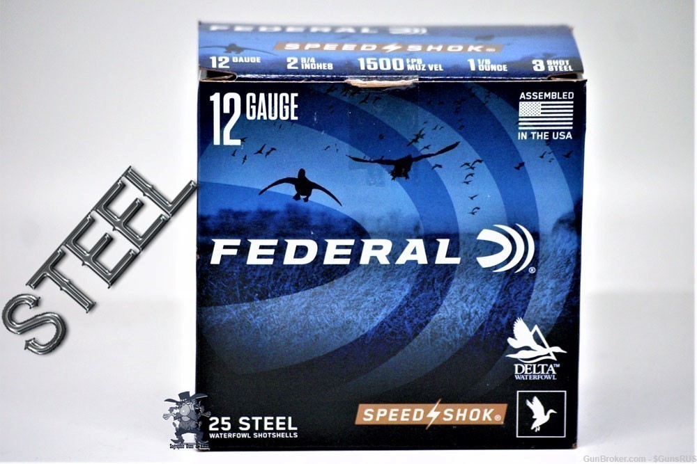 12ga FEDERAL STEEL SPEED SHOK 12 Gauge 2¾ " 1-1/8oz No.3 Shot Steel 25 Rds-img-3