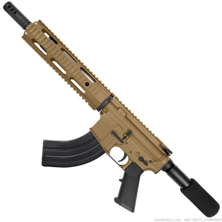 AR-15 7.62X39 Pistol 10.5" Barrel Quad Rail Handguard-FDE-img-1