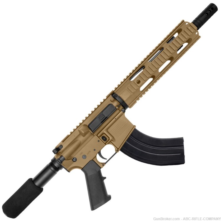 AR-15 7.62X39 Pistol 10.5" Barrel Quad Rail Handguard-FDE-img-0
