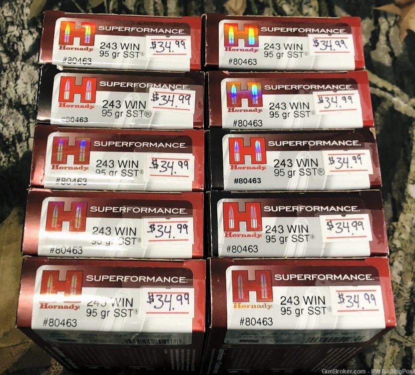 Hornady Superformance 243 95gr SST 200 Round Lot .243 Winchester-img-0