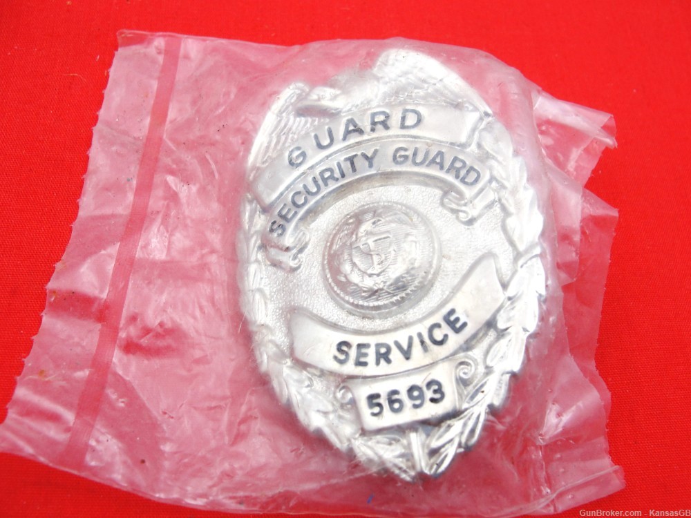 Vintage obsolete security guard badge-img-0