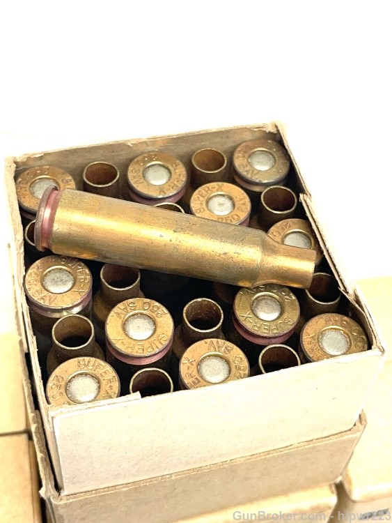 250 Savage Vintage Winchester Western Primed brass in original boxes! FOUR -img-4