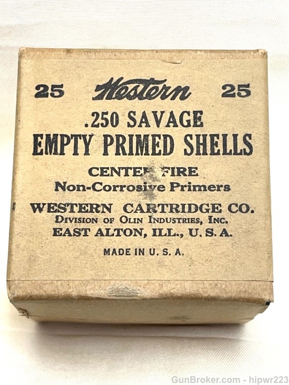 250 Savage Vintage Winchester Western Primed brass in original boxes! FOUR -img-0