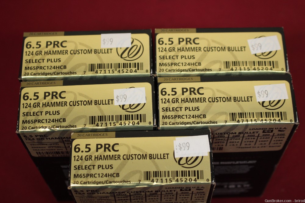 100rds Weatherby 6.5PRC Select Plus Ammo - 124gr Hammer Custom Bullet-img-1