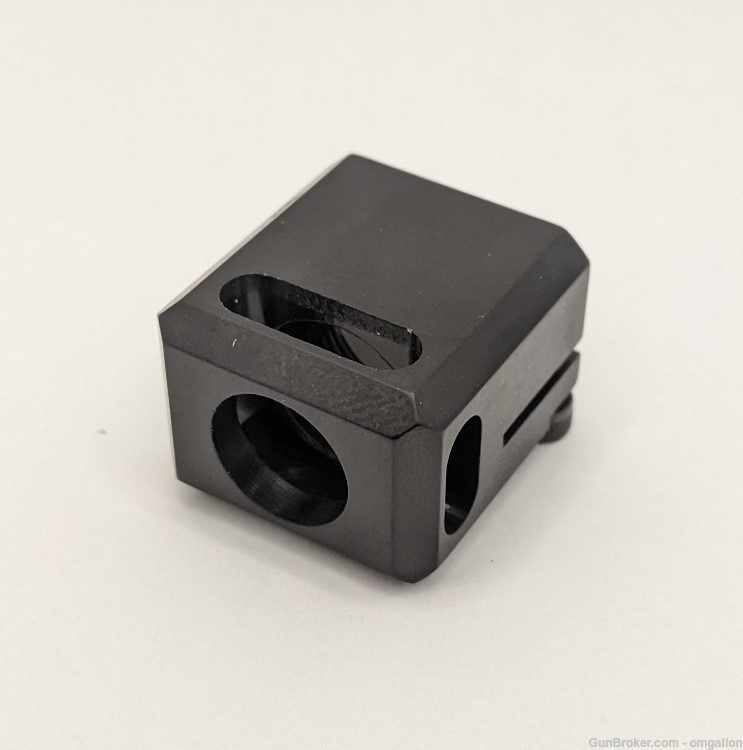 Muzzle Brake .45 cal 37/64-28 (.578-28) conceal carry comp black anodized-img-1
