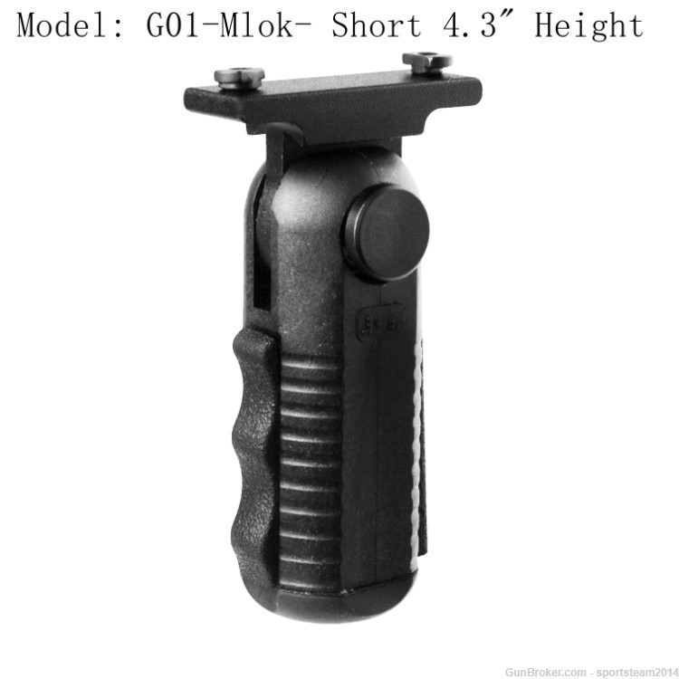 ADE G01 Short Picatinny Quick Release 5-Position Foregrip with Rubber Grip-img-1