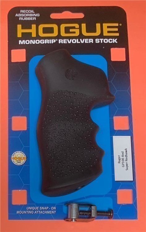 HOGUE 80000 1pc Rubber Grip for Ruger GP-100 Super Redhawk-img-3