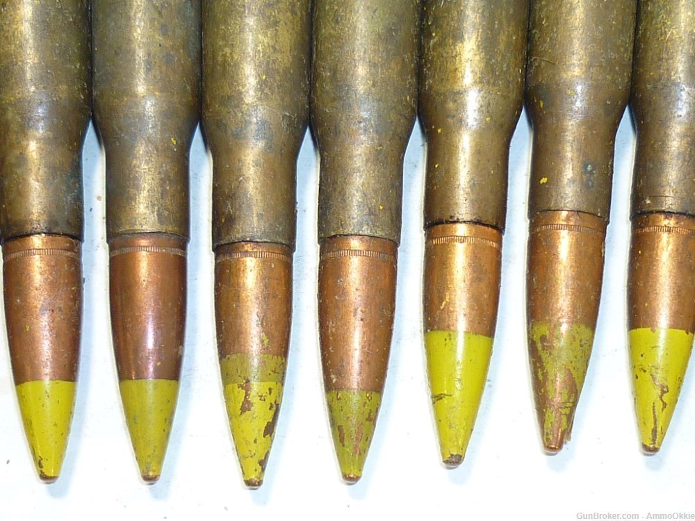 10rd - DOMINICAN - .50 BMG - AP Yellow Tip -  1950s - RARE Cold War 50 Cal -img-13