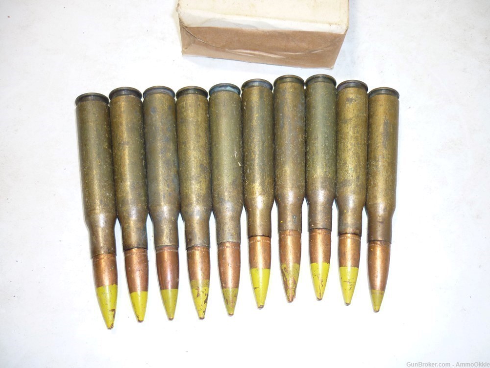 10rd - DOMINICAN - .50 BMG - AP Yellow Tip -  1950s - RARE Cold War 50 Cal -img-12