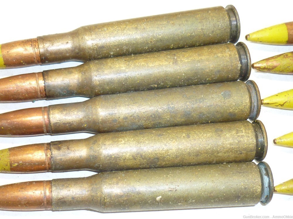 10rd - DOMINICAN - .50 BMG - AP Yellow Tip -  1950s - RARE Cold War 50 Cal -img-16