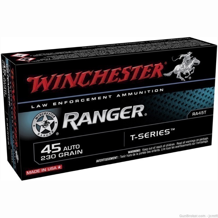 100rds Winchester Ranger™ LE Talon RA45T 45 AUTO 230 GR JHP T-Series-img-0