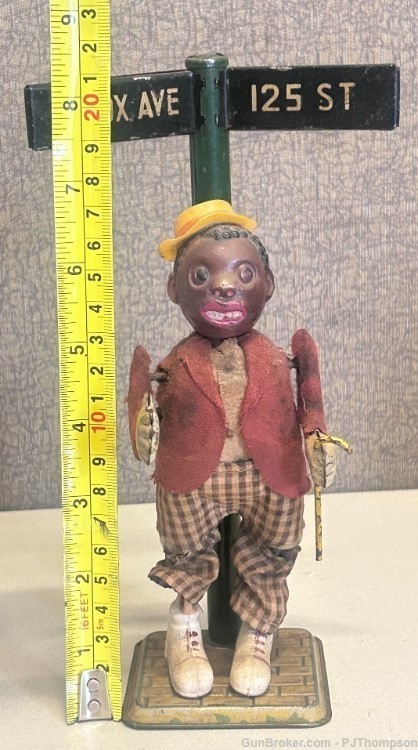 Vintage Occupied Japan Wind-Up African American Dancing Tin Toy Harlem NY-img-4