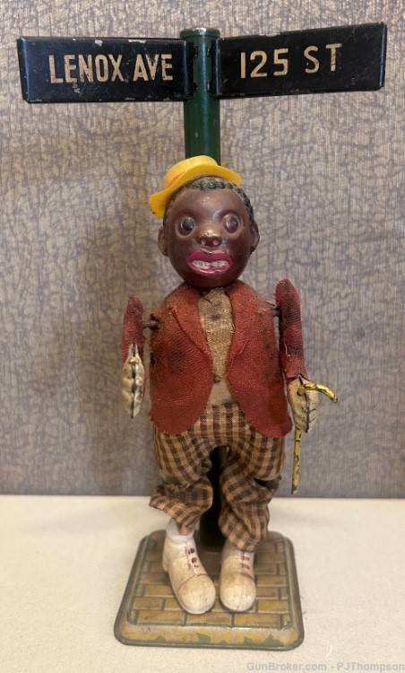 Vintage Occupied Japan Wind-Up African American Dancing Tin Toy Harlem NY-img-0