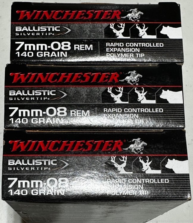 60 rounds Winchester Ballistic Silvertip 7mm-08 Rem 140gr polymer tip ammo-img-0