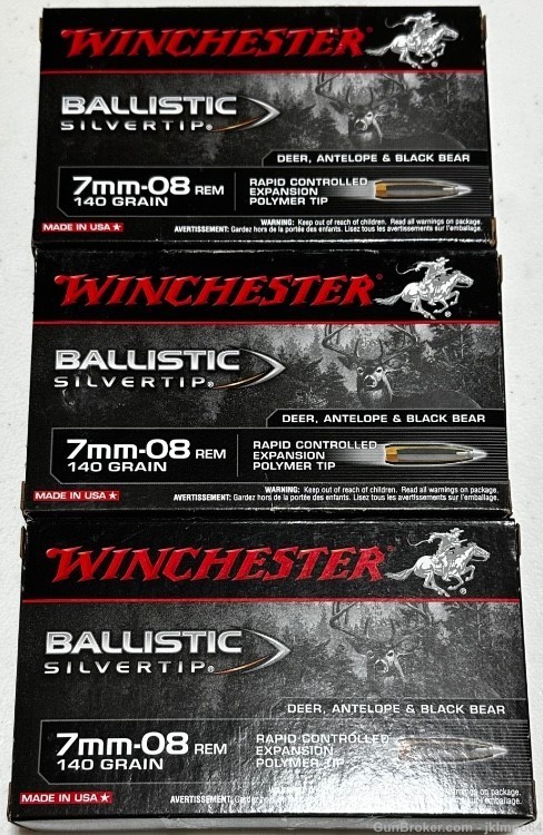 60 rounds Winchester Ballistic Silvertip 7mm-08 Rem 140gr polymer tip ammo-img-1