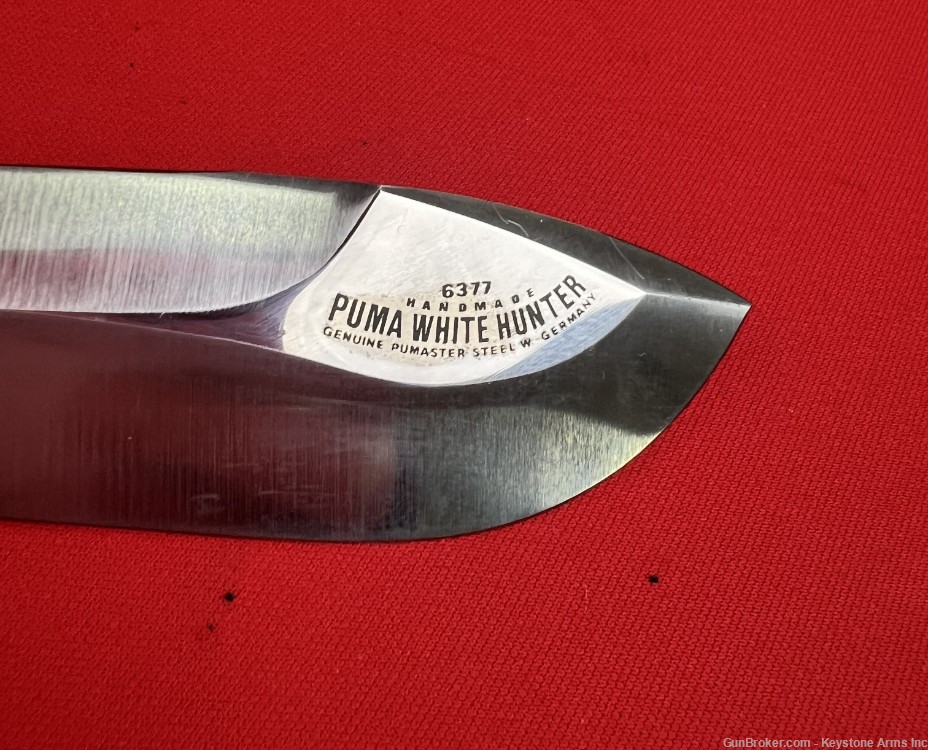 German Puma White Hunter Knife with Stag Handle-img-5