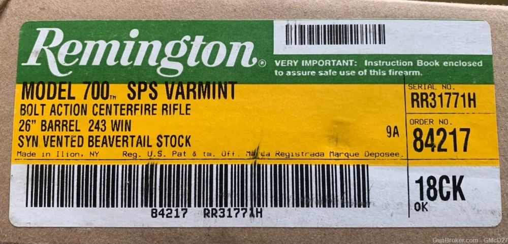 Remington Model 700 SPS Varmint .243 Win. Minimum Bid Reduced!-img-18