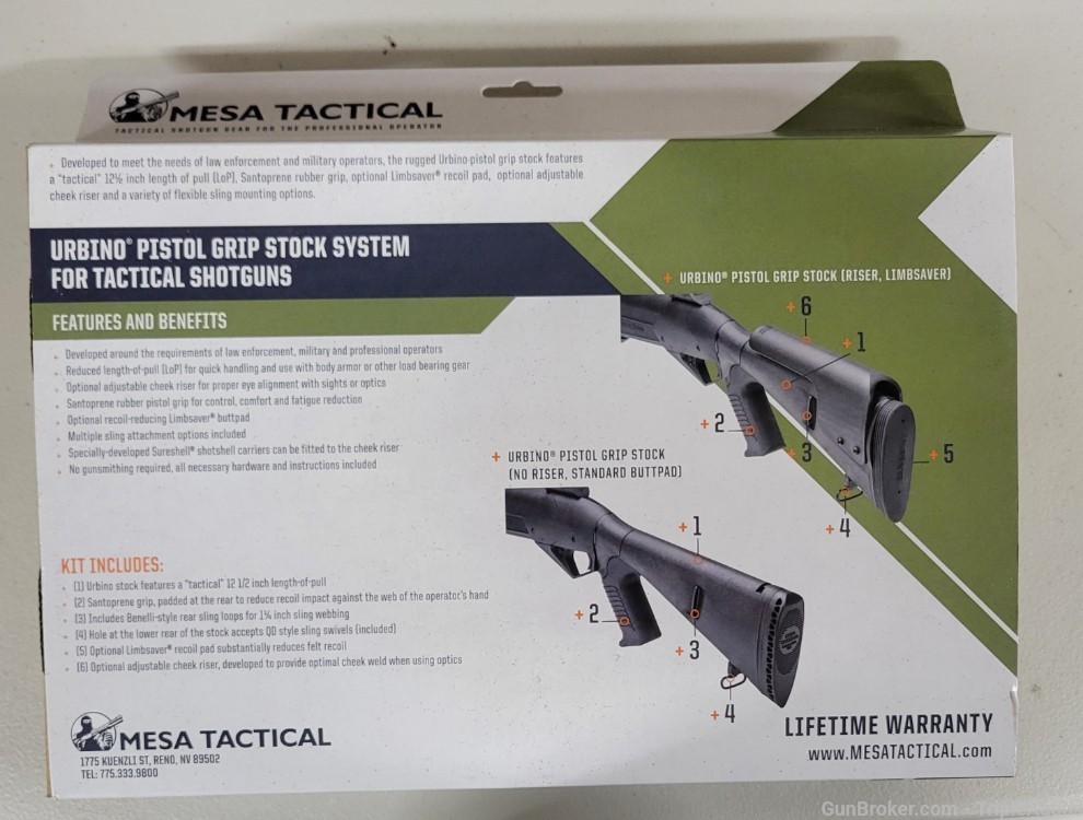 Mesa Tactical Benelli M4 Urbino stock riser Limbsaver and riser 91470-img-1