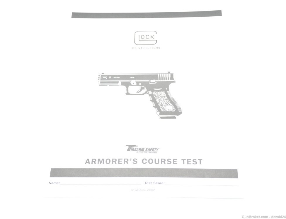 GLOCK PERFECTION ARMORERS MANUAL BOOKLET 2002 17 19 22 23 26 27 34 35 36-img-1