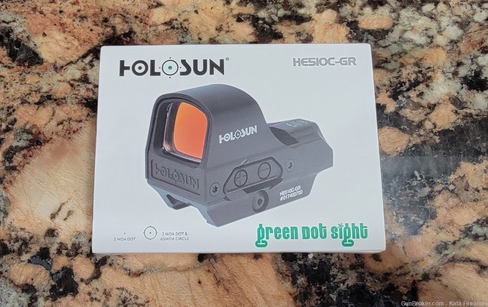 Holosun HS510C- GR Green Circle/Dot Solar Back up NIB-img-0