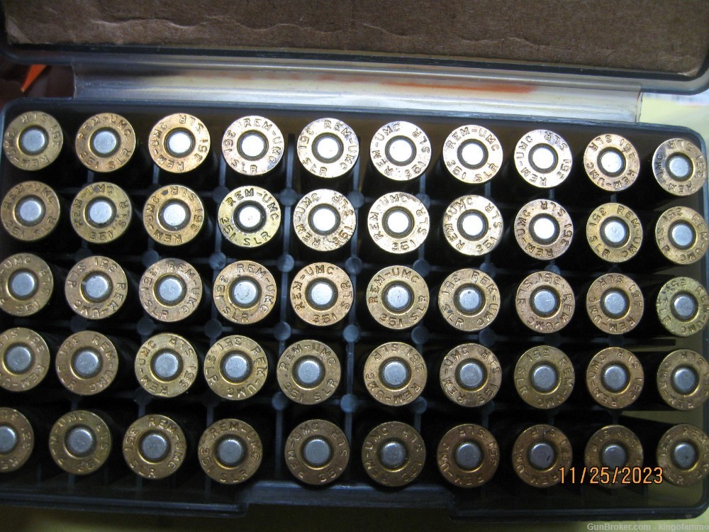 Excell 50 rds Remington .351 WIN. SELF LOADING 177gr FMJ ammo FREE Flip Top-img-2