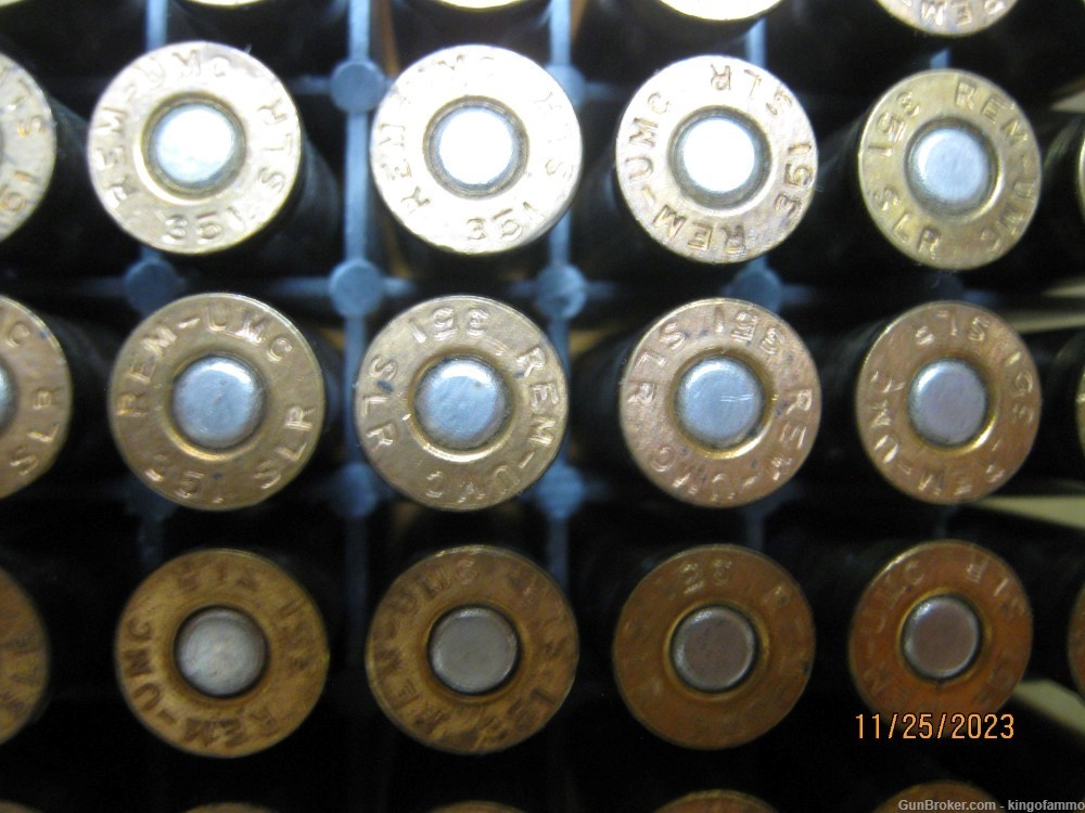 Excell 50 rds Remington .351 WIN. SELF LOADING 177gr FMJ ammo FREE Flip Top-img-3