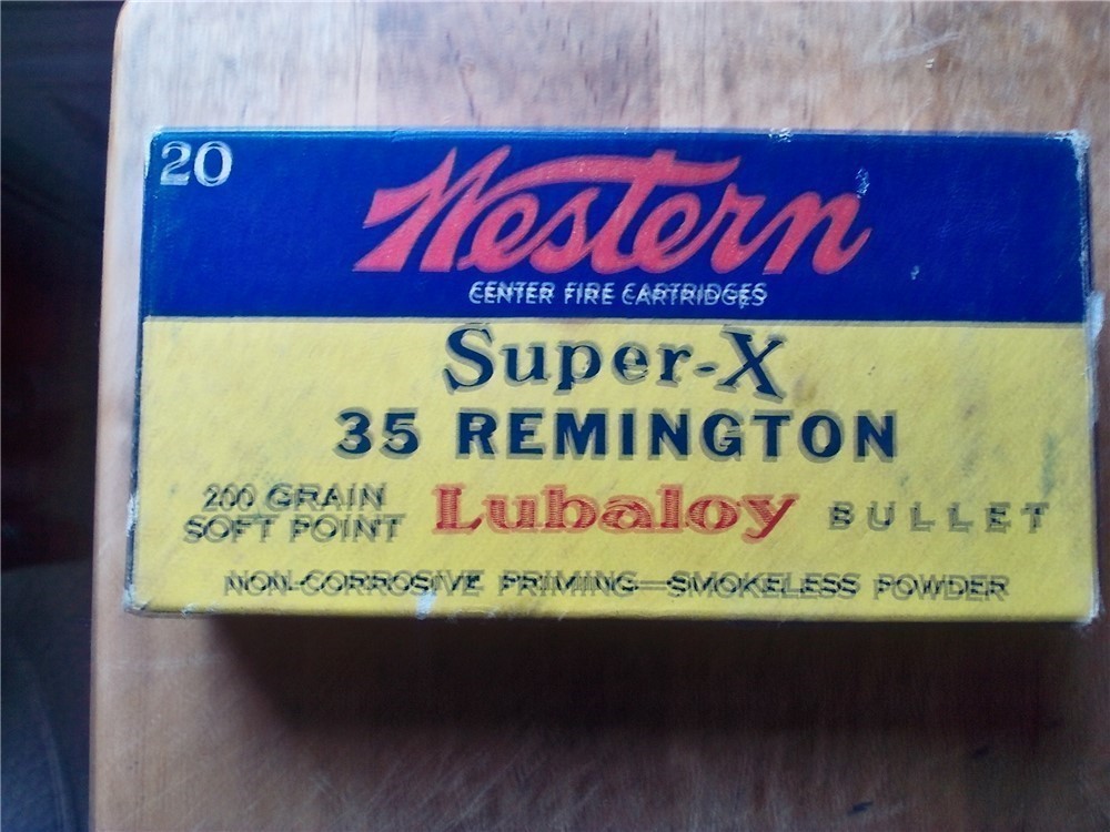Vintage Western Super-X 35 Remington LUBALOY 200 GR.SP AMMO-img-0