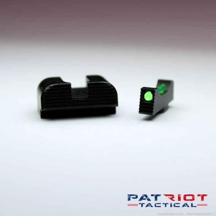 PT Custom Green Fiber Optic Sight Set for Glock-img-0