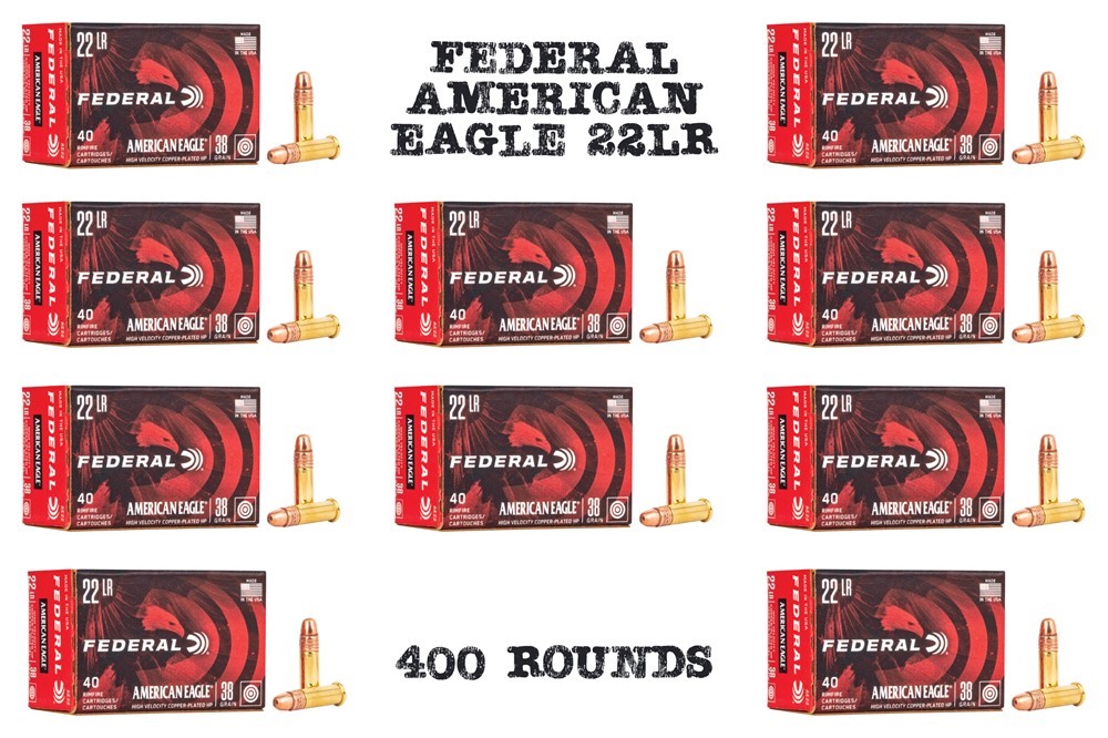 Federal American Eagle 22LR 38 Grain HP - HV Copper Plated 400RDS-img-0