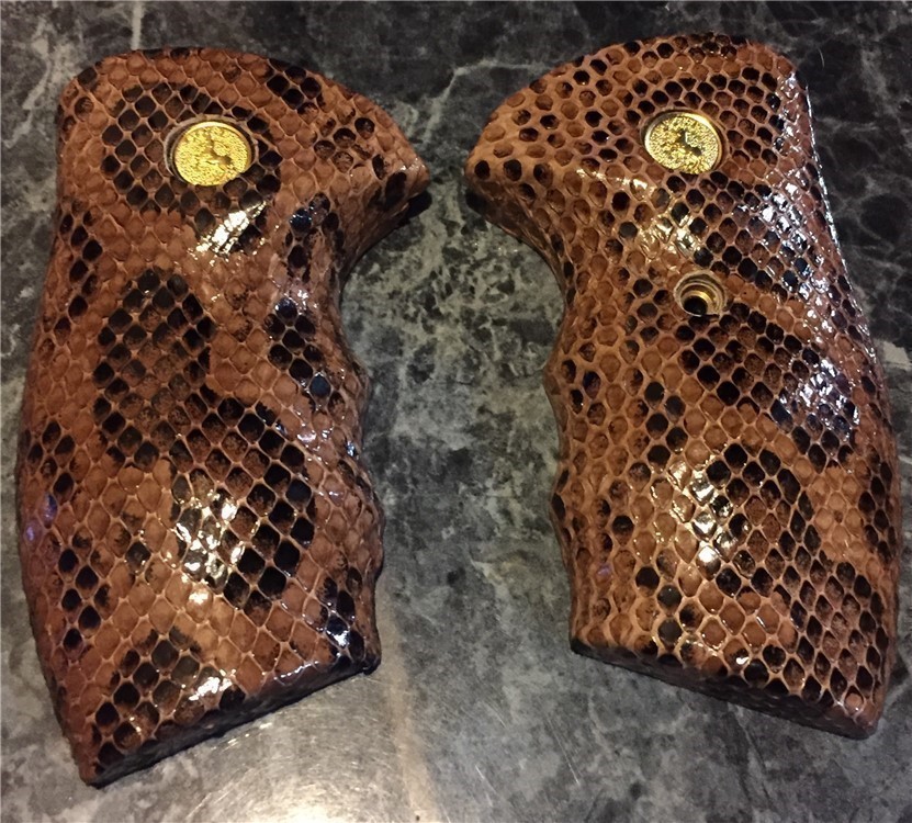 Genuine Anaconda Skin Grips for Colt Anaconda Revolver GRIPS ONLY-img-1