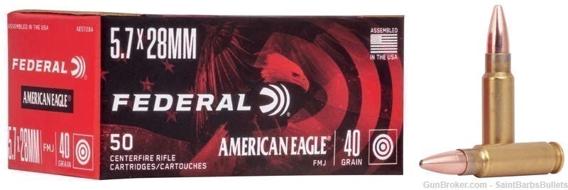 Federal American Eagle 5.7×28 40 Grain FMJ - 50 Rounds -img-0