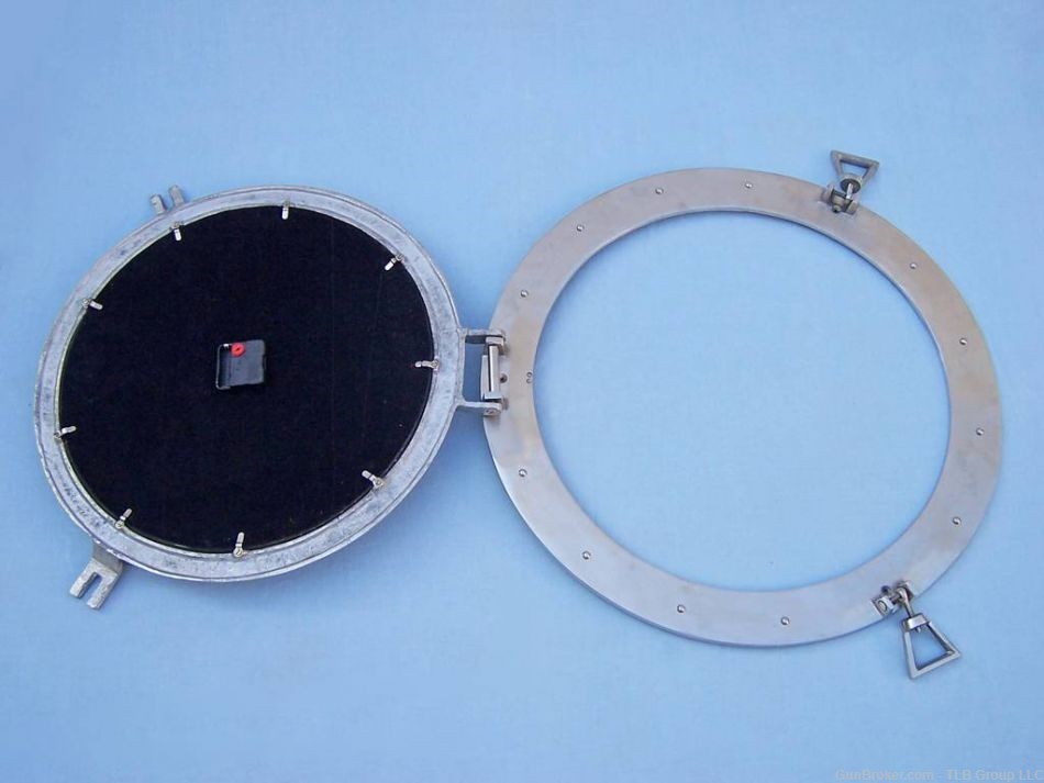 Introducing the Brushed Nickel Deluxe Class Porthole Clock 24"-img-7