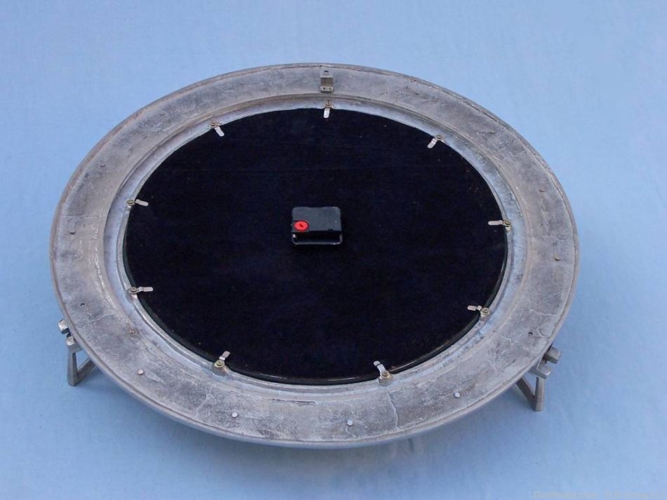 Introducing the Brushed Nickel Deluxe Class Porthole Clock 24"-img-2