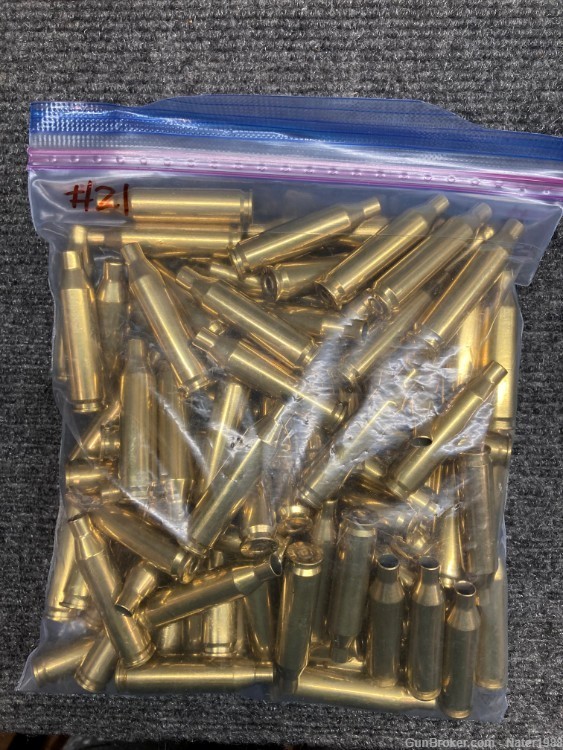 243 Winchester Brass 100 rounds, once fired, cleaned, resized, PRIMED-img-0