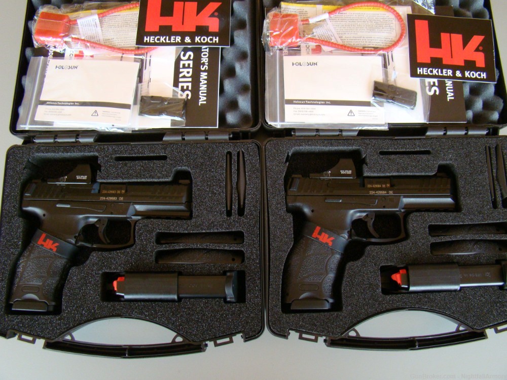 Pair of H&K VP9 OR 9mm pistols w Holosun SCS green dot 2 moa HK 9 consec #s-img-4