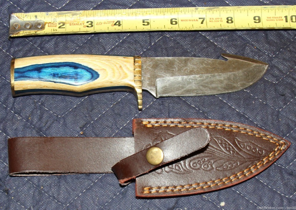 Hand Made Damascus Blade Hunting Knife 9.5 INCH-img-0