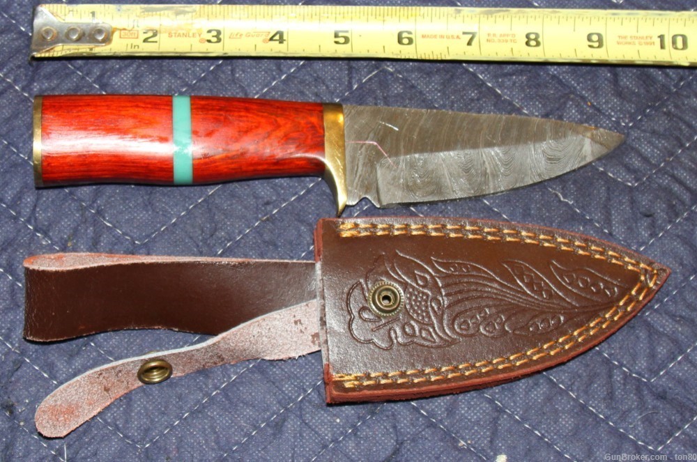 Hand Made Damascus Blade Hunting Knife 9.5 INCH-img-0