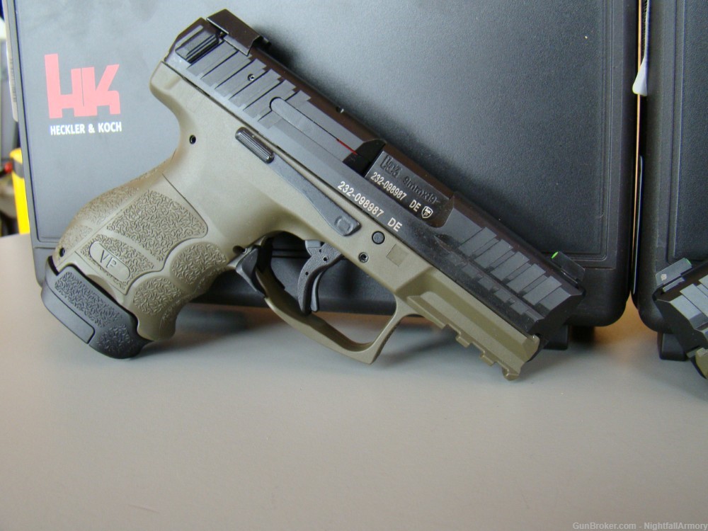 Pair of H&K VP9SK 9mm Pistols OD Green 12rd 15rd consec serial #s HK VP9-SK-img-1