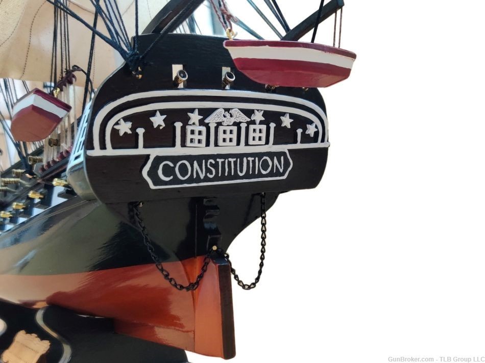 Wooden USS Constitution Tall Model Ship 50" Overall Dims: 50" L x 10" W x 3-img-2