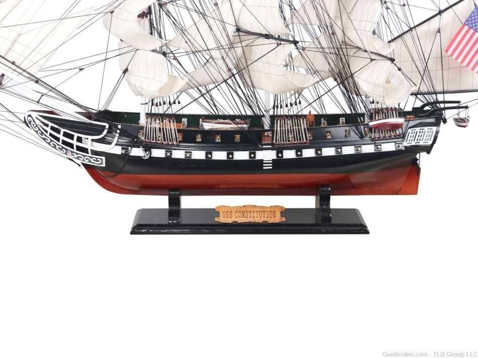Wooden USS Constitution Tall Model Ship 50" Overall Dims: 50" L x 10" W x 3-img-1
