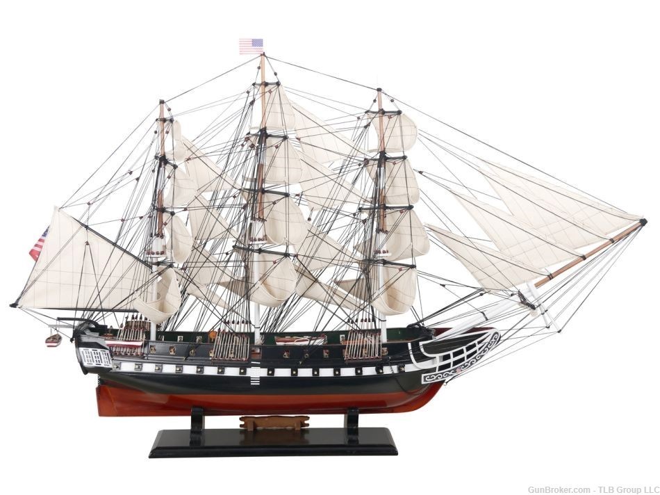 Wooden USS Constitution Tall Model Ship 50" Overall Dims: 50" L x 10" W x 3-img-5