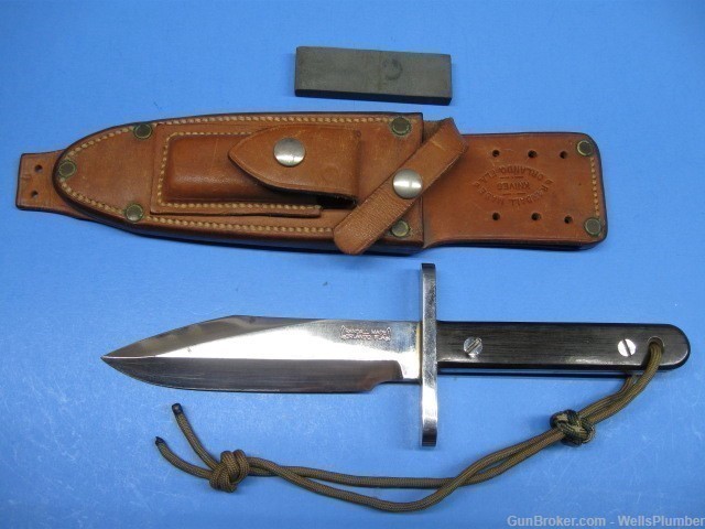 VIETNAM RANDALL MODEL 17 ASTRO FIGHTING KNIFE WITH ORIGINAL SCABBARD (NICE -img-0