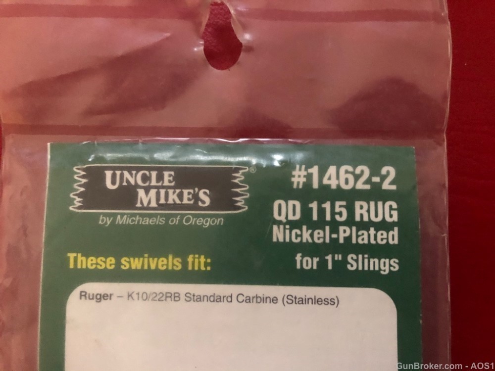 Uncle Mikes Sling Swivel Set QD 115 RUGER K10/22RB Stainless 1462–2 NOS-img-4