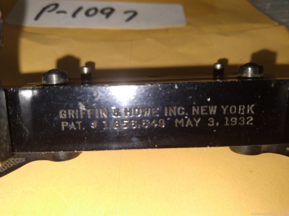 ORIGINAL  1932 Griffith and Howe  DUAL LEVER  mount w/ 3/4 rings  p-1097 -img-2