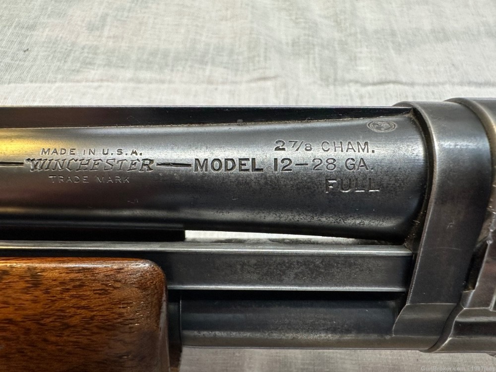 Winchester Model 12 Skeet, 28 gauge, English Stock-img-3